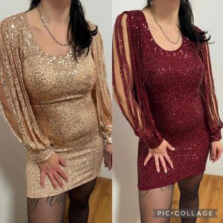 Luxusní flitrové šaty v mini délce, které krásně zvýrazní postavu a zajistí dokonalý party look. Originální rukávy s...