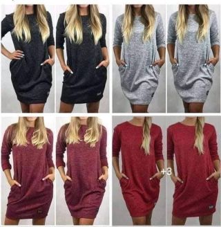 Teplejší melírované šaty s kapsami Pohodlné, měkké a hřejivé šaty v melírovaném provedení, které jsou ideální na podzim i...